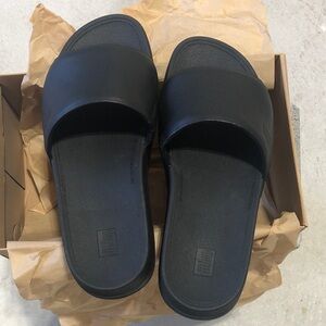 Fitflop Black Leather Slides